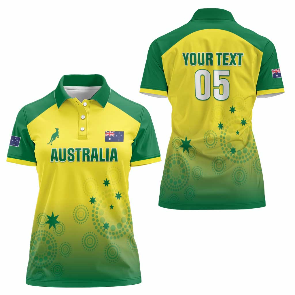 Custom Australia Cricket Women Polo Shirt Go Champions Aussies LT05