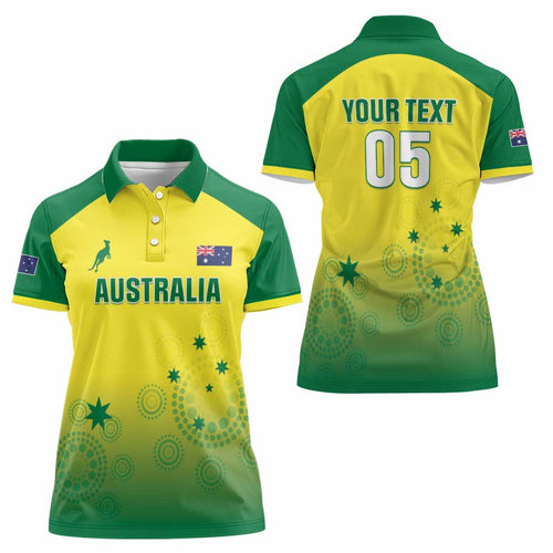 Custom Australia Cricket Women Polo Shirt Go Champions Aussies LT05