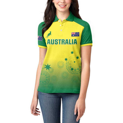 Custom Australia Cricket Women Polo Shirt Go Champions Aussies LT05