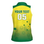 Custom Australia Cricket Women Sleeveless Polo Shirt Go Champions Aussies LT05