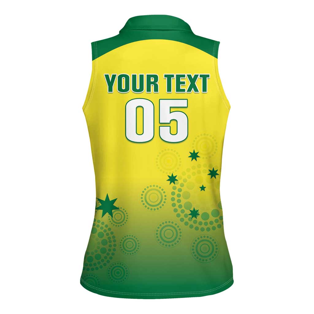 Custom Australia Cricket Women Sleeveless Polo Shirt Go Champions Aussies LT05