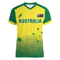 Custom Australia Cricket Women V-Neck T-Shirt Go Champions Aussies LT05