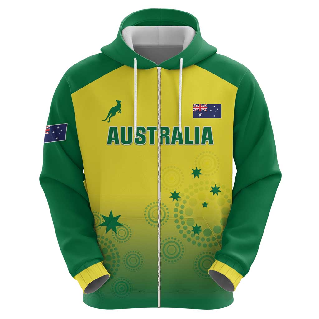 Custom Australia Cricket Zip Hoodie Go Champions Aussies LT05