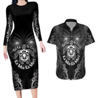 Aotearoa Toitu Te Tiriti Couples Matching Long Sleeve Bodycon Dress and Hawaiian Shirt Ka Mua Ka Muri