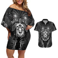 Aotearoa Toitu Te Tiriti Couples Matching Off Shoulder Short Dress and Hawaiian Shirt Ka Mua Ka Muri