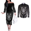 Aotearoa Toitu Te Tiriti Couples Matching Off The Shoulder Long Sleeve Dress and Long Sleeve Button Shirt Ka Mua Ka Muri