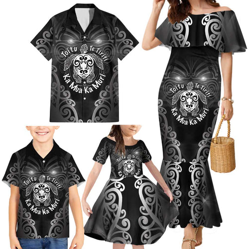 Aotearoa Toitu Te Tiriti Family Matching Mermaid Dress and Hawaiian Shirt Ka Mua Ka Muri