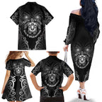 Aotearoa Toitu Te Tiriti Family Matching Off The Shoulder Long Sleeve Dress and Hawaiian Shirt Ka Mua Ka Muri