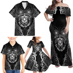 Aotearoa Toitu Te Tiriti Family Matching Off Shoulder Maxi Dress and Hawaiian Shirt Ka Mua Ka Muri