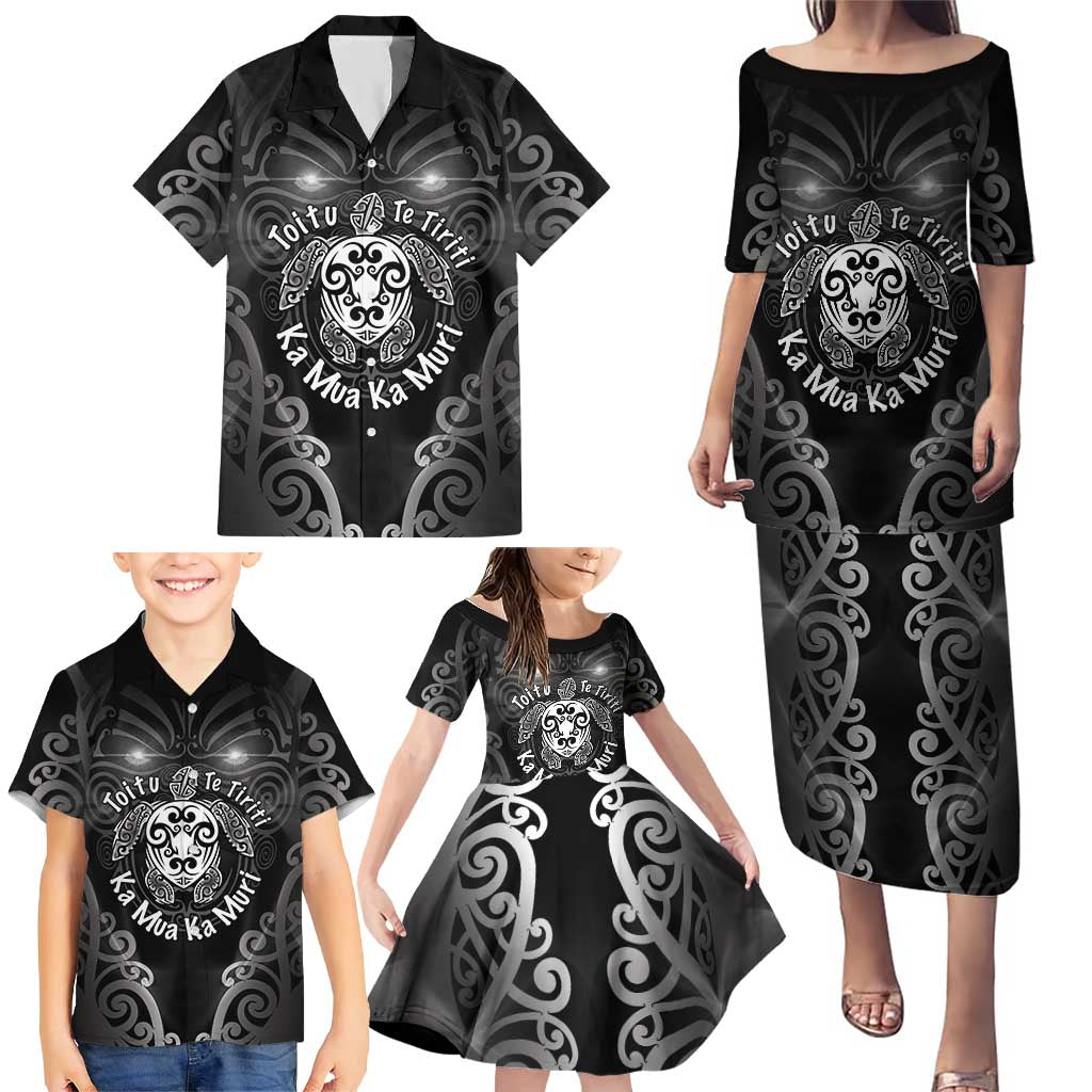 Aotearoa Toitu Te Tiriti Family Matching Puletasi and Hawaiian Shirt Ka Mua Ka Muri