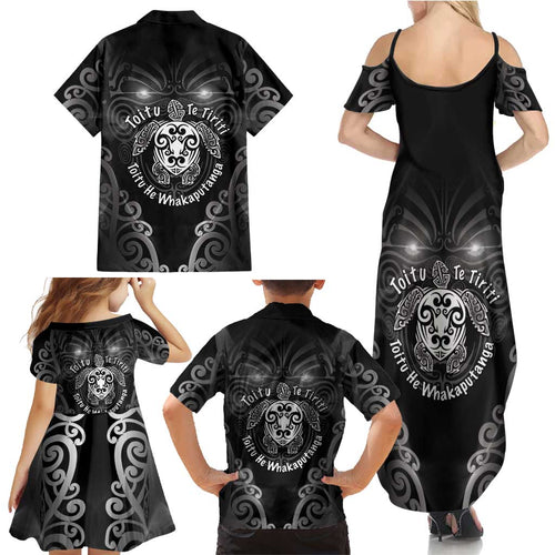 Aotearoa Toitu Te Tiriti Family Matching Summer Maxi Dress and Hawaiian Shirt Ka Mua Ka Muri