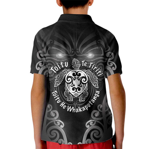 Aotearoa Toitu Te Tiriti Kid Polo Shirt Ka Mua Ka Muri