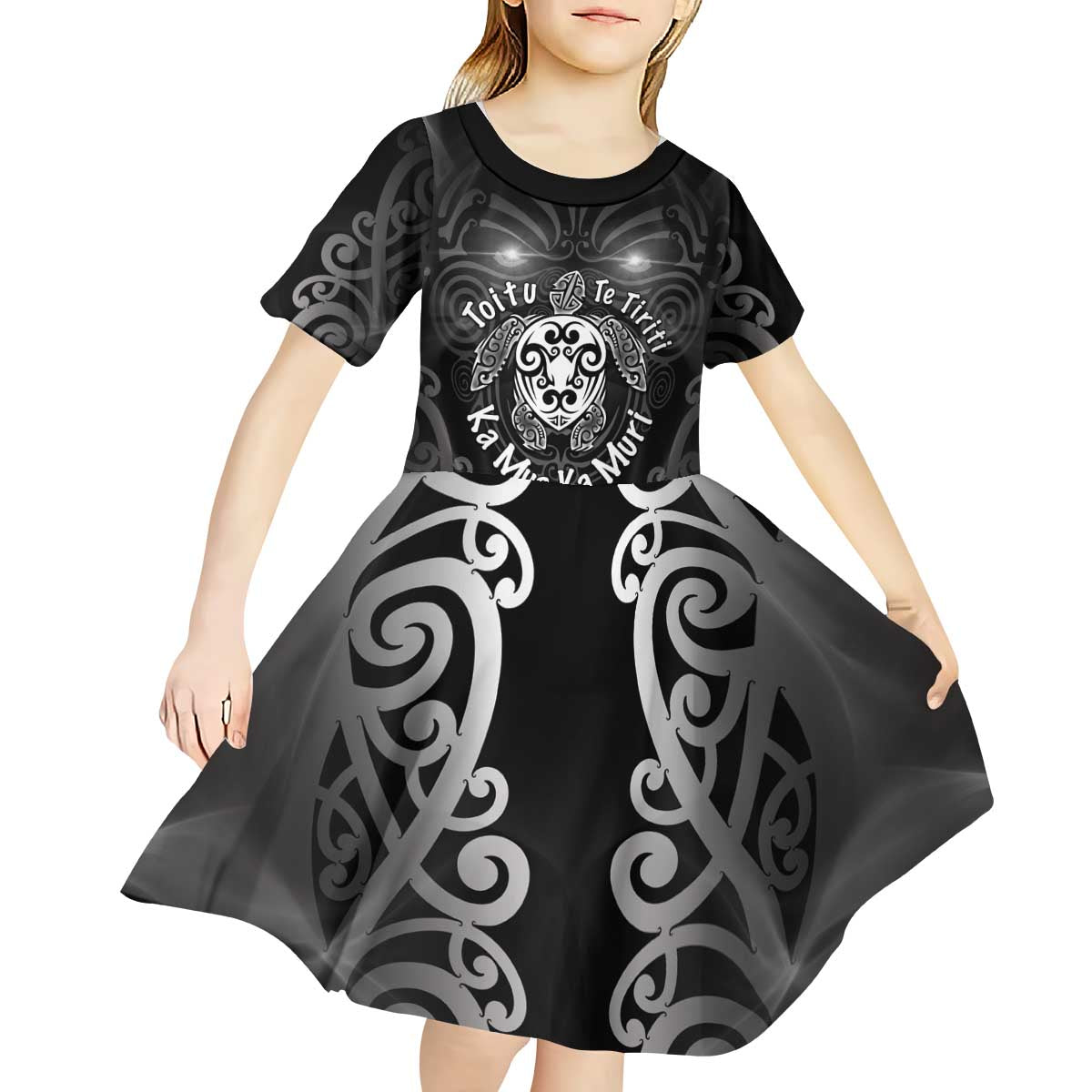 Aotearoa Toitu Te Tiriti Kid Short Sleeve Dress Ka Mua Ka Muri