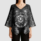 Aotearoa Toitu Te Tiriti Kimono Sleeve Blouse Ka Mua Ka Muri