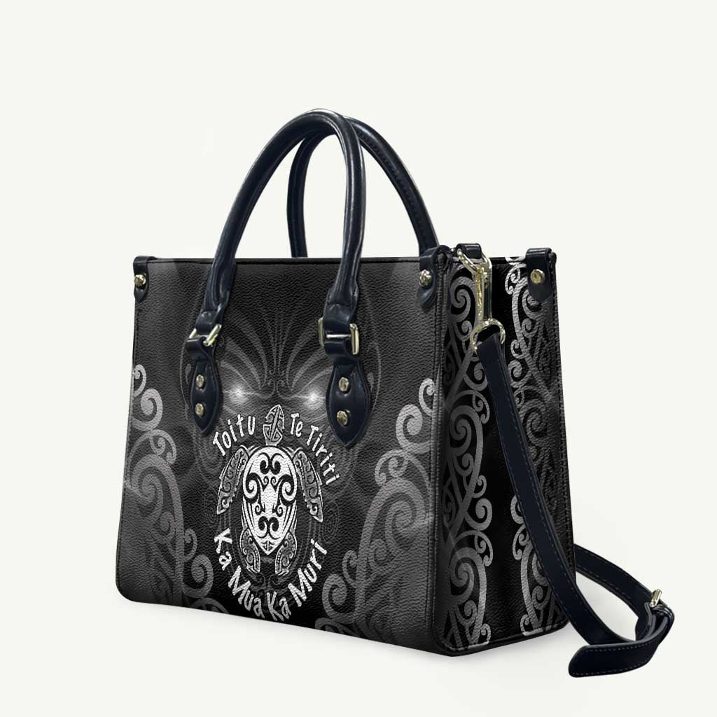 Aotearoa Toitu Te Tiriti Leather Bag Ka Mua Ka Muri