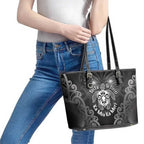 Aotearoa Toitu Te Tiriti Leather Tote Bag Ka Mua Ka Muri