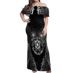 Aotearoa Toitu Te Tiriti Off Shoulder Maxi Dress Ka Mua Ka Muri