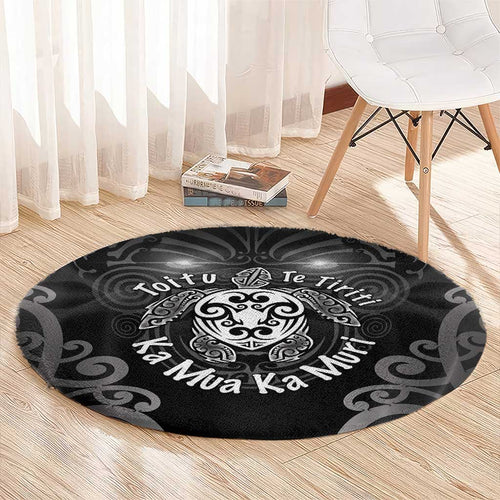 Aotearoa Toitu Te Tiriti Round Carpet Ka Mua Ka Muri