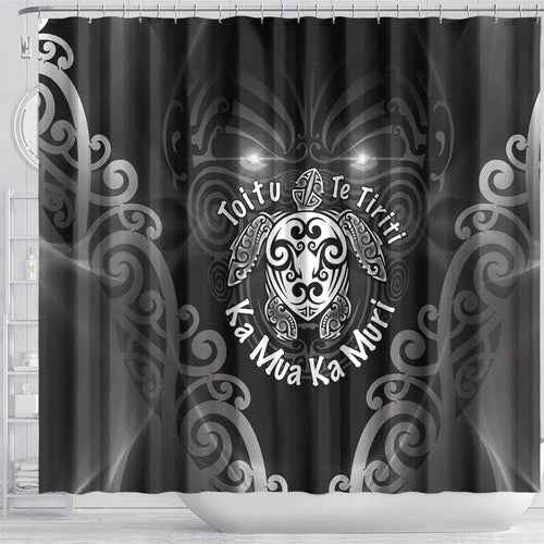 Aotearoa Toitu Te Tiriti Shower Curtain Ka Mua Ka Muri