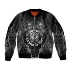 Aotearoa Toitu Te Tiriti Sleeve Zip Bomber Jacket Ka Mua Ka Muri