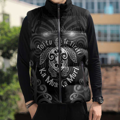Aotearoa Toitu Te Tiriti Sleeveless Puffer Jacket Ka Mua Ka Muri