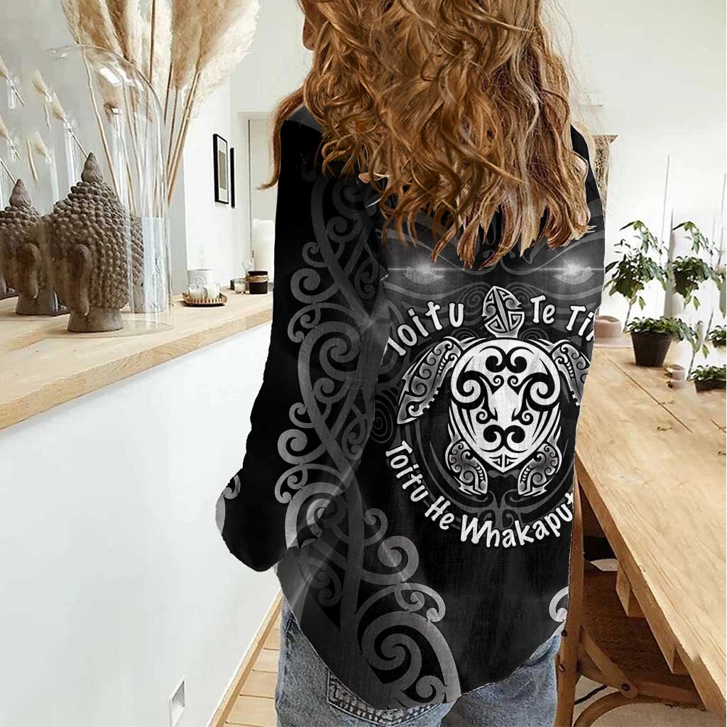 Aotearoa Toitu Te Tiriti Women Casual Shirt Ka Mua Ka Muri