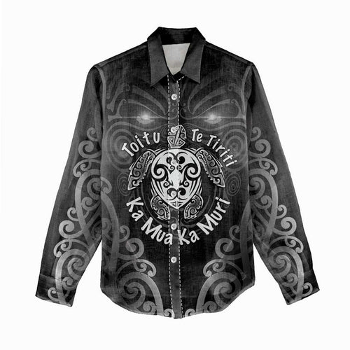 Aotearoa Toitu Te Tiriti Women Casual Shirt Ka Mua Ka Muri