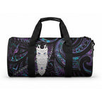 New Zealand Aotearoa Duffle Bag Maori Tane Te Waiora Paua Shell Glitter Purple