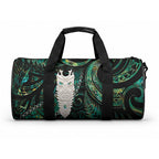 New Zealand Aotearoa Duffle Bag Maori Tane Te Waiora Paua Shell Glitter Green