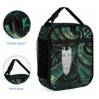 New Zealand Aotearoa Lunch Bag Maori Tane Te Waiora Paua Shell Glitter Green