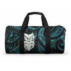 New Zealand Aotearoa Duffle Bag Maori Wheku Paua Shell Glitter Turquoise