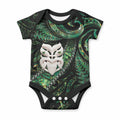 New Zealand Aotearoa Baby Onesie Maori Wheku Paua Shell Glitter Green