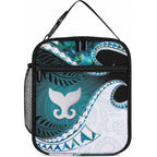 Aotearoa New Zealand Lunch Bag Maori Wera Paua Shell Teal Glitter