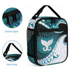 Aotearoa New Zealand Lunch Bag Maori Wera Paua Shell Teal Glitter