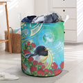 New Zealand Tomtit Laundry Basket Maori Koru With Pohutukawa Galaxy Style - Aussie Hoodie