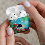 New Zealand Tomtit AirPods Case Maori Koru With Pohutukawa Galaxy Style - Aussie Hoodie