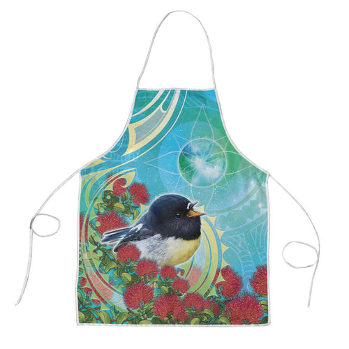 New Zealand Tomtit Apron Maori Koru With Pohutukawa Galaxy Style - Aussie Hoodie
