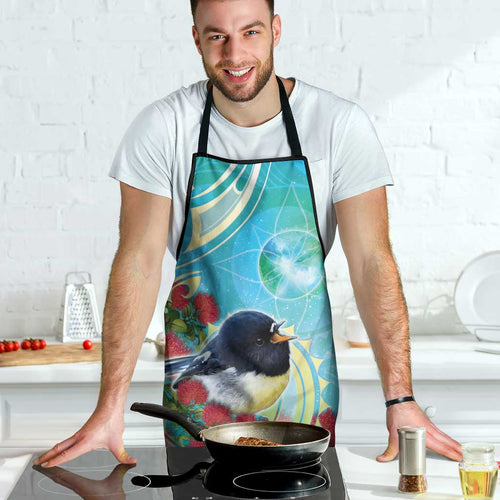New Zealand Tomtit Apron Maori Koru With Pohutukawa Galaxy Style - Aussie Hoodie