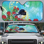 New Zealand Tomtit Auto Sun Shade Maori Koru With Pohutukawa Galaxy Style - Aussie Hoodie