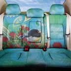 New Zealand Tomtit Back Car Seat Cover Maori Koru With Pohutukawa Galaxy Style - Aussie Hoodie