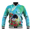 New Zealand Tomtit Baseball Jacket Maori Koru With Pohutukawa Galaxy Style - Aussie Hoodie