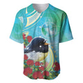 New Zealand Tomtit Baseball Jersey Maori Koru With Pohutukawa Galaxy Style - Aussie Hoodie
