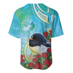 New Zealand Tomtit Baseball Jersey Maori Koru With Pohutukawa Galaxy Style - Aussie Hoodie