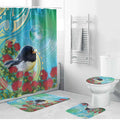 New Zealand Tomtit Bathroom Set Maori Koru With Pohutukawa Galaxy Style - Aussie Hoodie