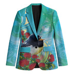 New Zealand Tomtit Blazer Maori Koru With Pohutukawa Galaxy Style - Aussie Hoodie