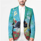 New Zealand Tomtit Blazer Maori Koru With Pohutukawa Galaxy Style - Aussie Hoodie