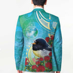 New Zealand Tomtit Blazer Maori Koru With Pohutukawa Galaxy Style - Aussie Hoodie