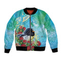 New Zealand Tomtit Bomber Jacket Maori Koru With Pohutukawa Galaxy Style - Aussie Hoodie