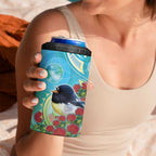 New Zealand Tomtit 4 in 1 Can Cooler Tumbler Maori Koru With Pohutukawa Galaxy Style - Aussie Hoodie