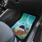 New Zealand Tomtit Car Mats Maori Koru With Pohutukawa Galaxy Style - Aussie Hoodie